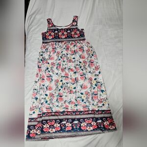 Floral Dress - Pink and Blue With Pokets